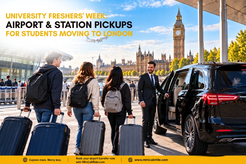 University Freshers Week-Airport & Station Pickups for Students Moving to London University Freshers Week-Airport & Station Pickups for Students Moving to London